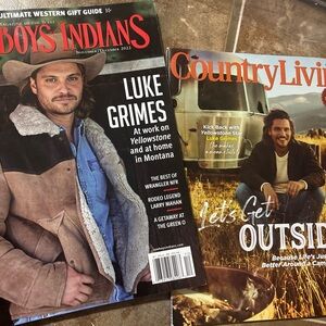 2 magazine issues featuring Luke Grimes Cowboys & Indians & Country Living